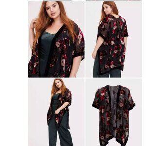 Torrid Velvet Kimono 3/4x